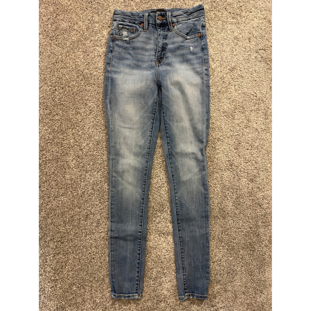 Buckle Black Jeans Womens 27 Blue Fit No. 35 Skinny High Rise Distressed Denim